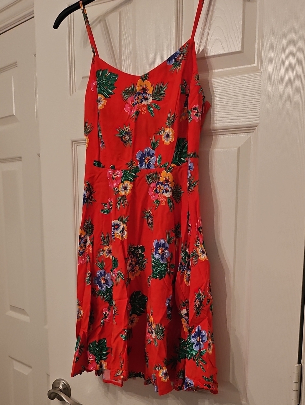 Old Navy Red Floral Spaghetti-Strap Mini Dress